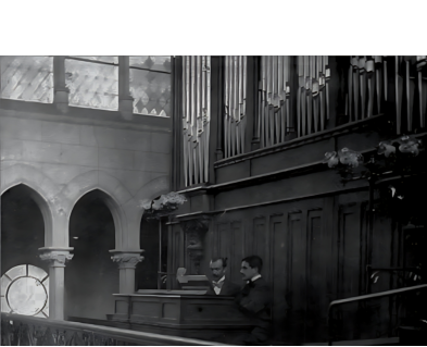 Pierre Kunc on the organ of the chapelle de l'école Ste Geneviève (rue Lhomond), vers 1895.